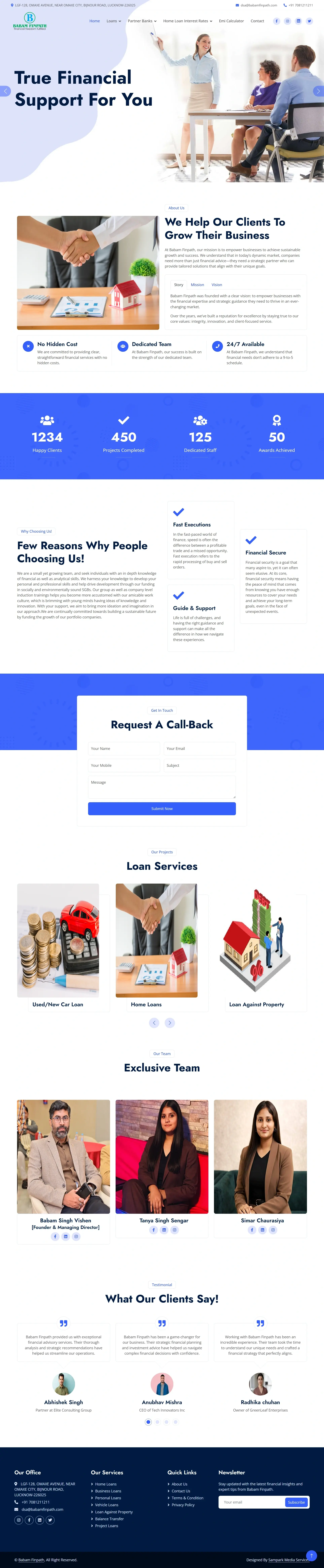 Full page screenshot preview of Babam Finpath website