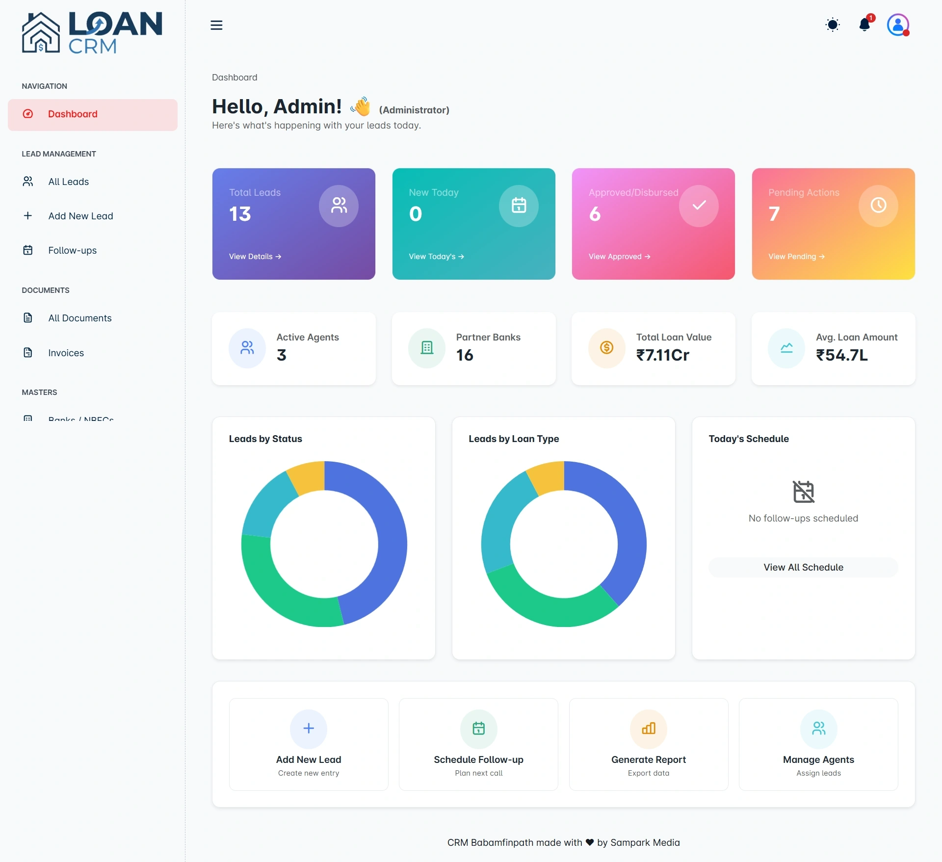 Full page screenshot preview of CRM - Babam Finpath website